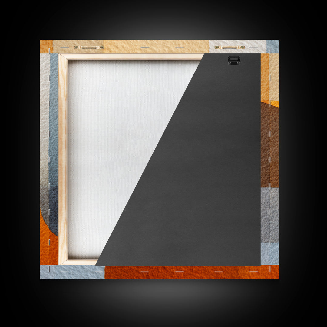 Geometric Color Study Framed Canvas Print, Art, Pink Wall Art, Living Room Decor, Fine Art, Textured Painting, ART-1x1-57