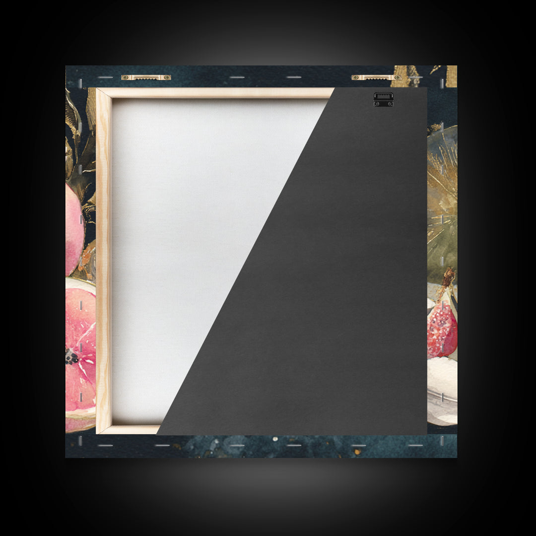 Bold Pop Fruit Composition Framed Canvas Print, Art, Abstract Art, Living Room Decor, Fine Art, Pink Wall Art, ART-1x1-64