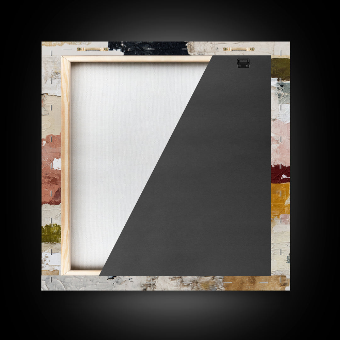 Contemporary Abstract with Layered Pigments and Energetic Canvas Print, Art, Abstract Wall Art, Living Room Decor, ART-1x1-74