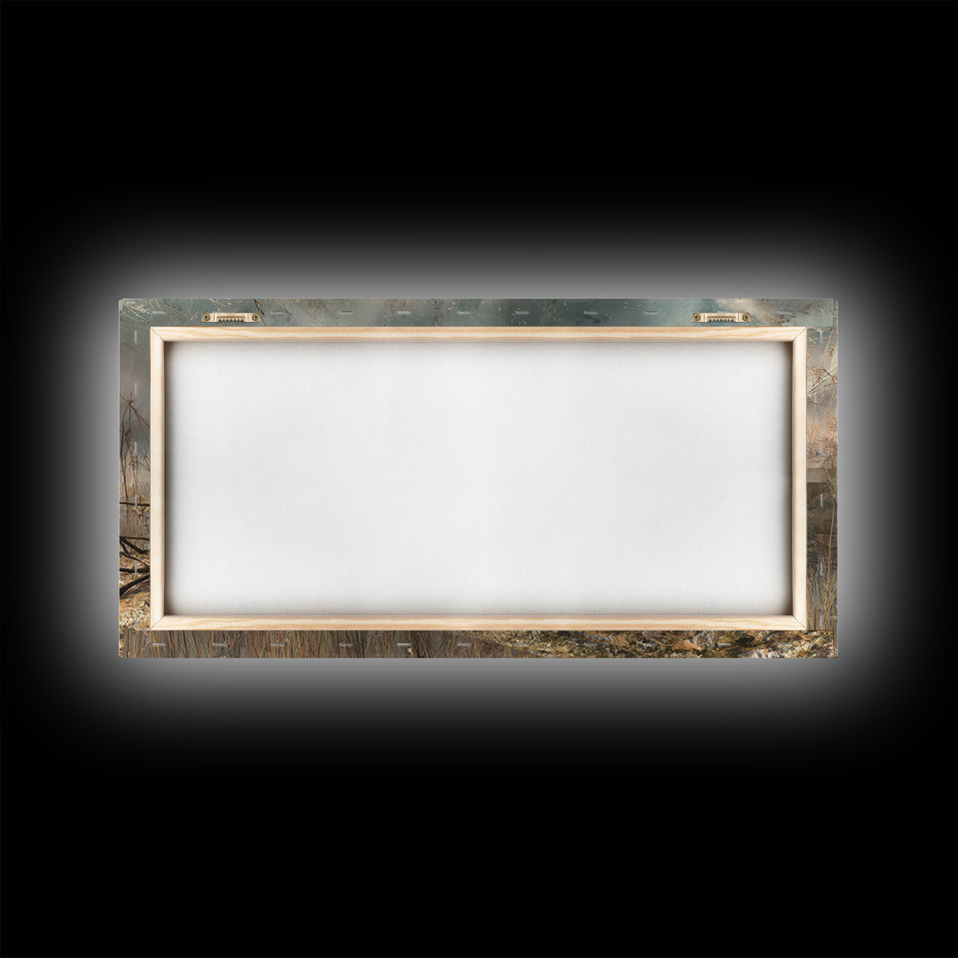 Surreal Dream Landscape Framed Canvas Print, Art, Wood Wall Art, Living Room Decor, Fine Art, Modern Decor, Fine Art Print, ART-2x1-79