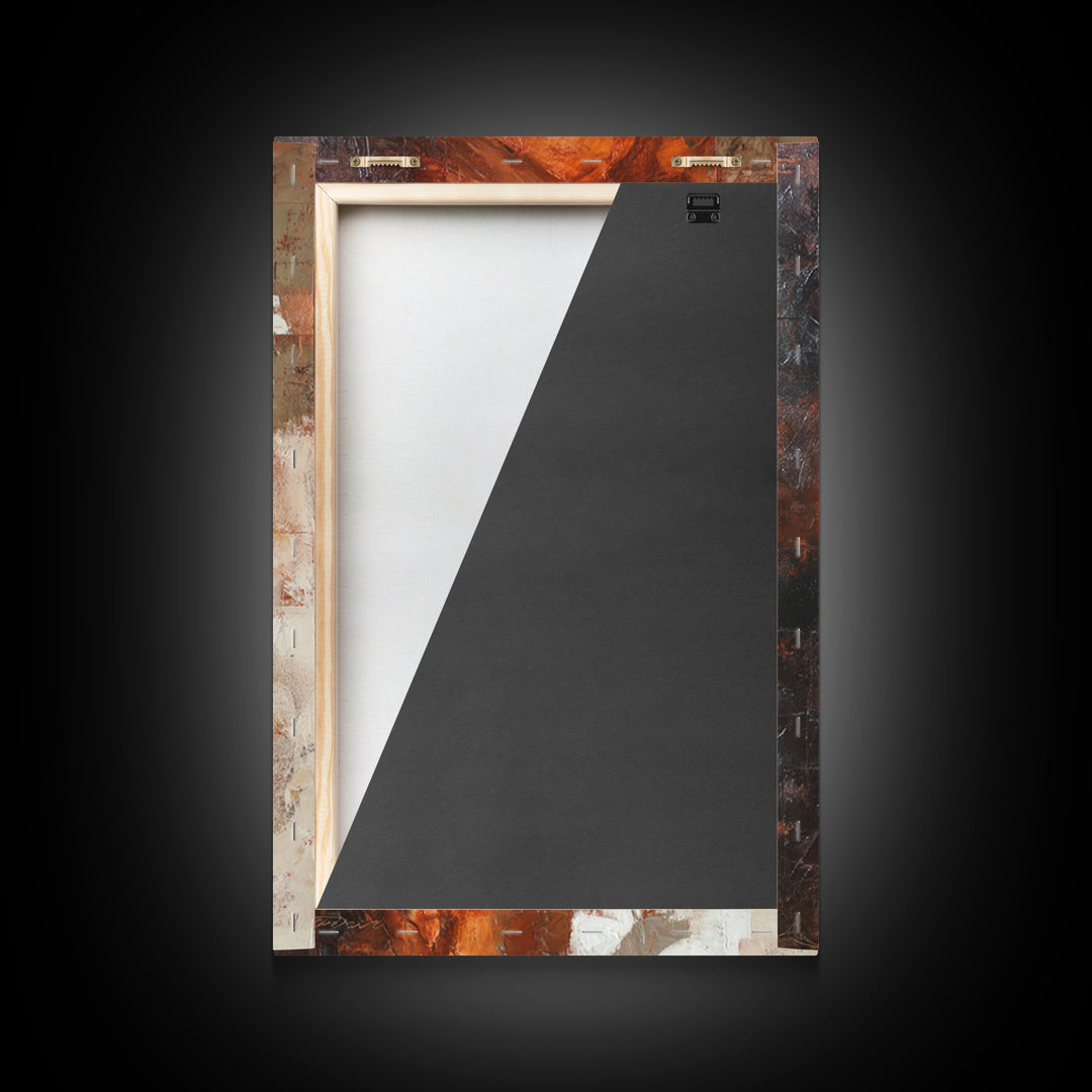 Expressive Portrait with Dramatic Light and Textured Framed Canvas Print, Art, Original Art, Living Room Decor, Fine Art, ART-2x3-36