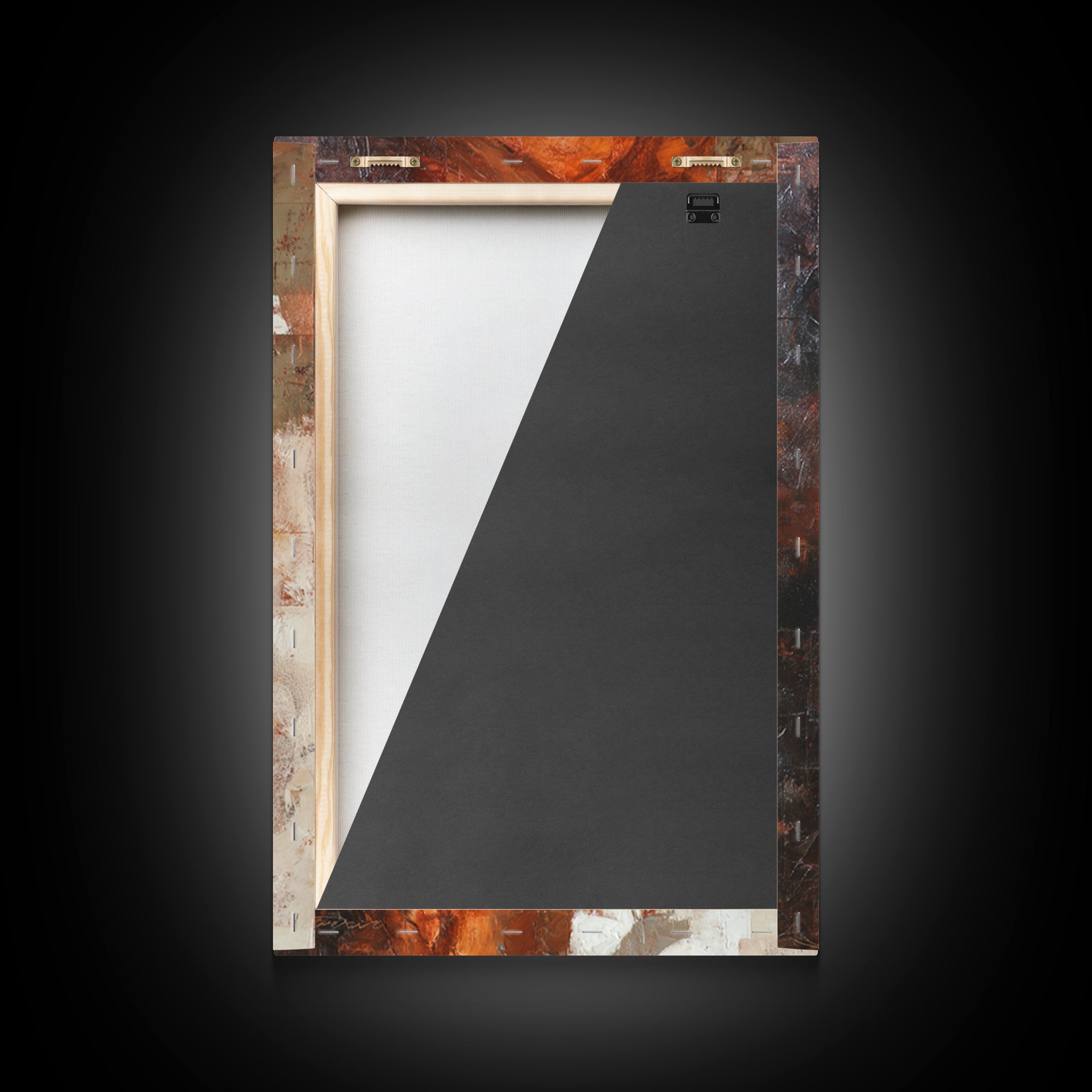Expressive Portrait with Dramatic Light and Textured Framed Canvas Print, Art, Original Art, Living Room Decor, Fine Art, ART-2x3-36