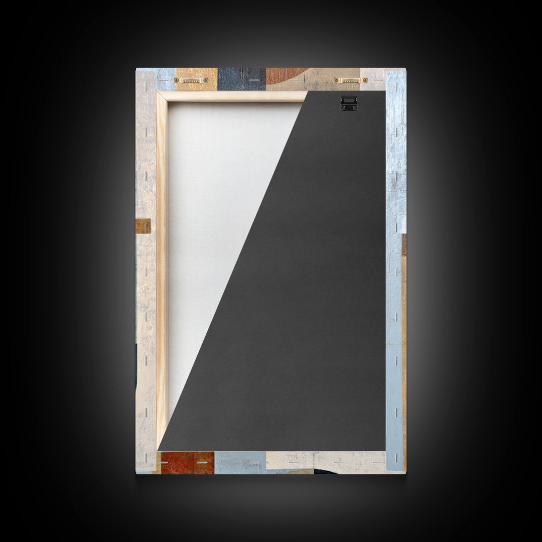 Geometric Color Study Framed Canvas Print, Art, Textured Painting, Living Room Decor, Fine Art, Digital Wall Art, ART-2x3-41