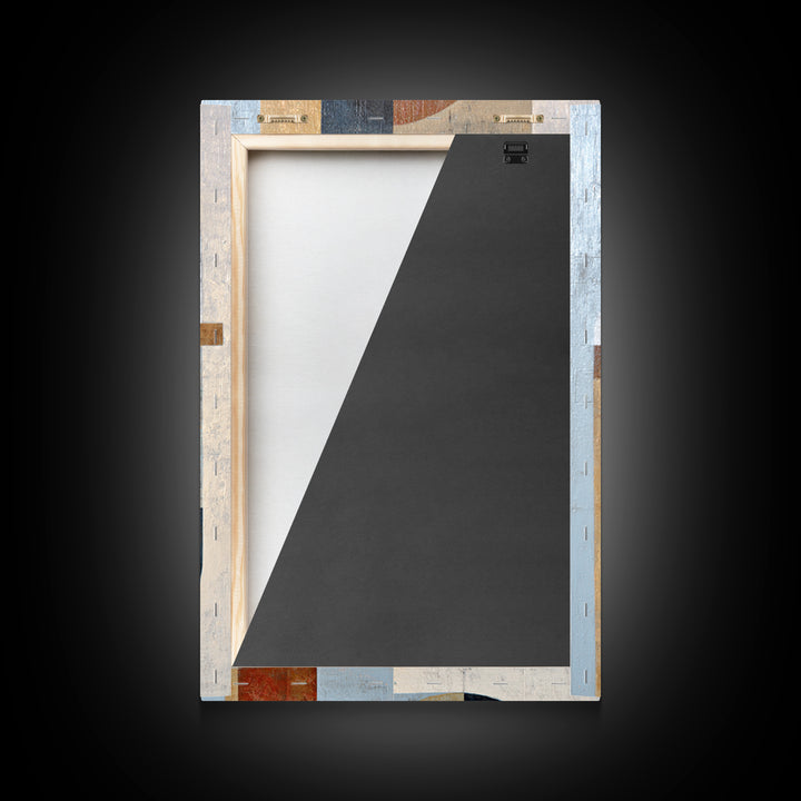 Geometric Color Study Framed Canvas Print, Art, Textured Painting, Living Room Decor, Fine Art, Digital Wall Art, ART-2x3-41