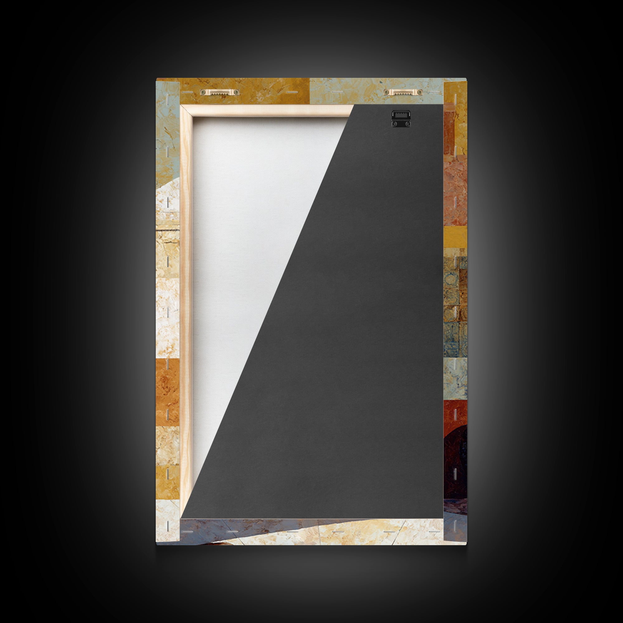 Architectural Archway in Warm Mediterranean Light Framed Canvas Print, Art, Minimalist Decor, Living Room Decor, Fine Art, ART-2x3-78