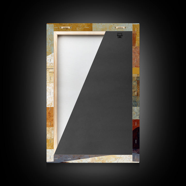 Architectural Archway in Warm Mediterranean Light Framed Canvas Print, Art, Minimalist Decor, Living Room Decor, Fine Art, ART-2x3-78