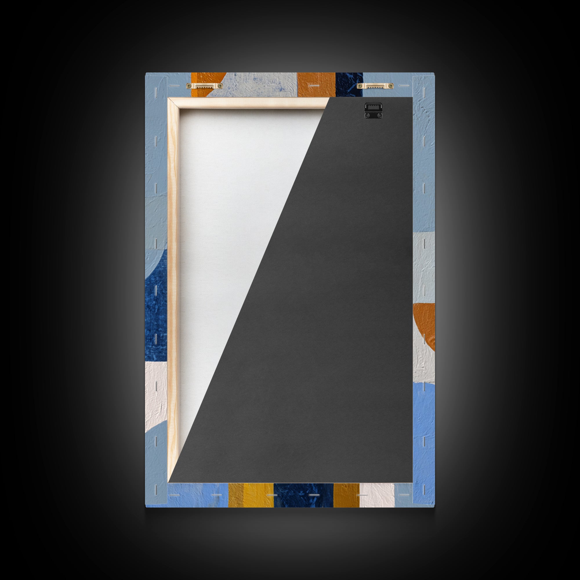 Geometric Color Study Framed Canvas Print, Art, Art Commission, Living Room Decor, Abstract Art, Black Art, Framed Art, ART-2x3-89