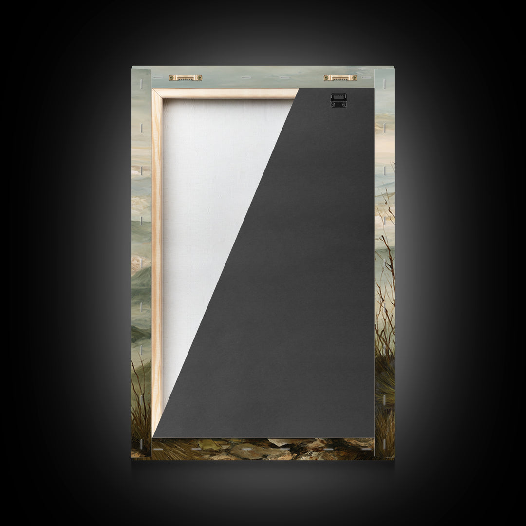Quiet Mountain Scene Framed Canvas Print, Art, Digital Art, Living Room Decor, Fine Art, Abstract Art, Canvas Art, ART-2x3-97