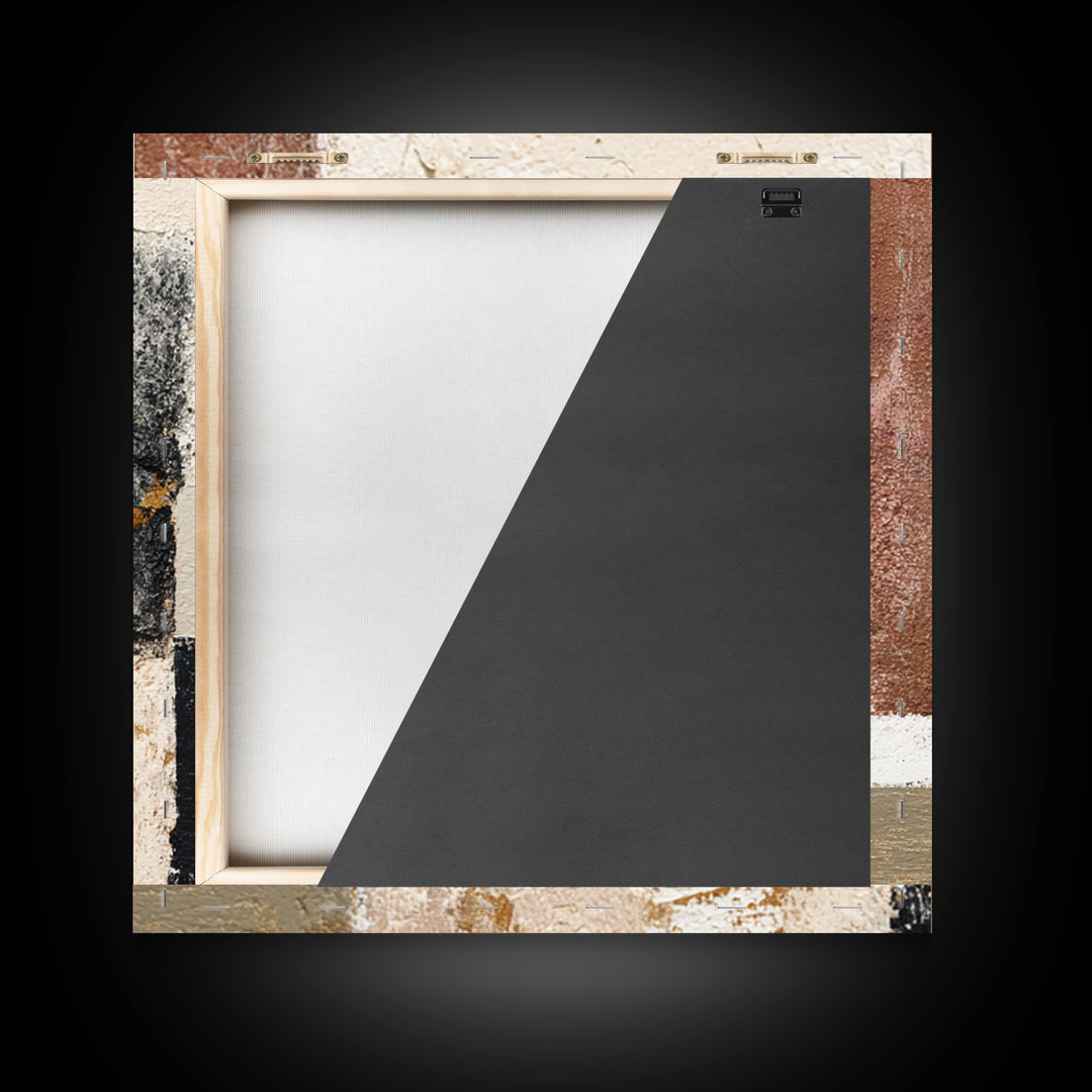 Textured Plaster Abstract Framed Canvas Print, Above Sofa Art, Abstract Wall Art, Living Room Decor, Abstract Art, Statement, ASA-1x1-11