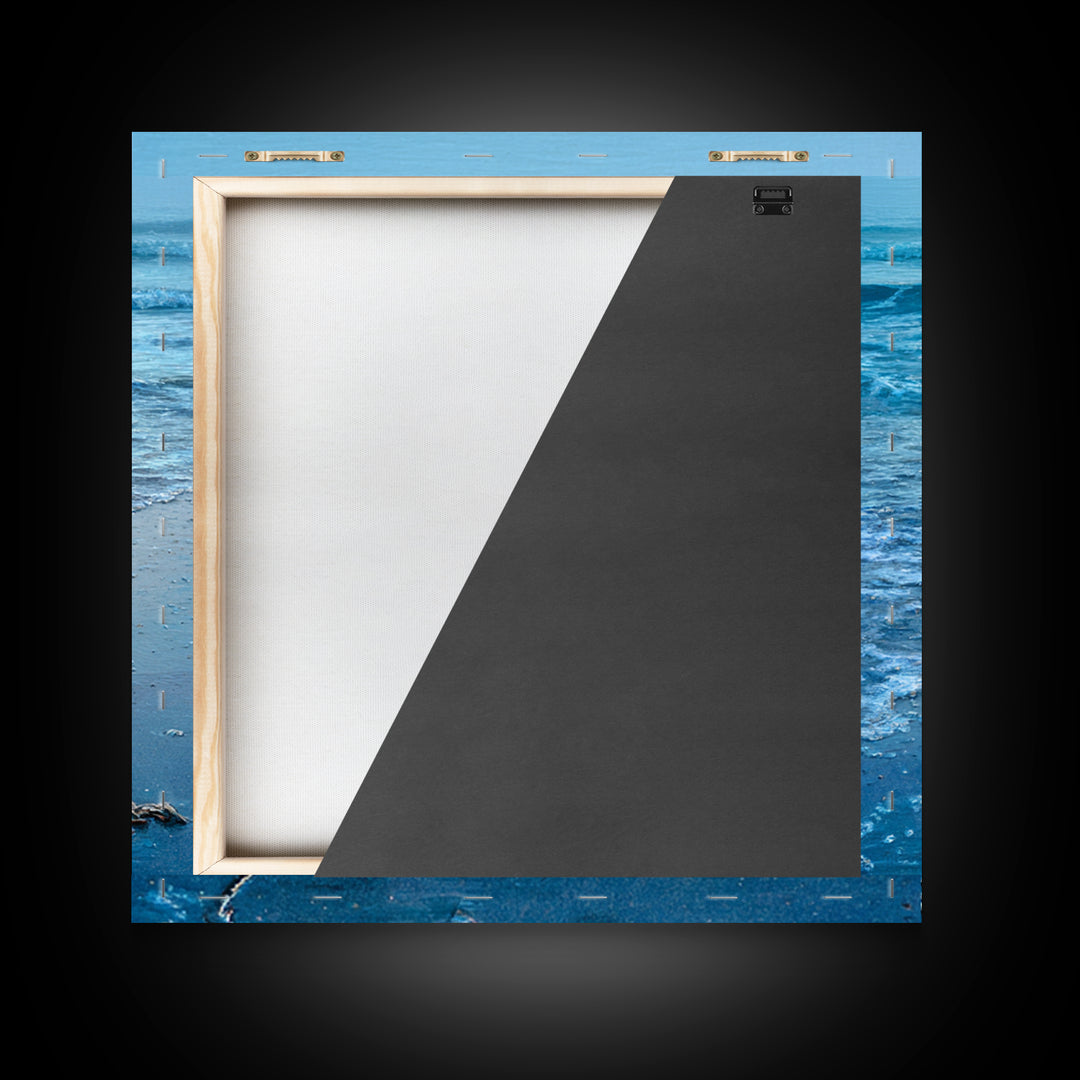 Moody Seascape at Twilight Framed Canvas Print, Above Sofa Art, Mid Century Modern, Living Room Decor, Fine Art, Statement, ASA-1x1-12
