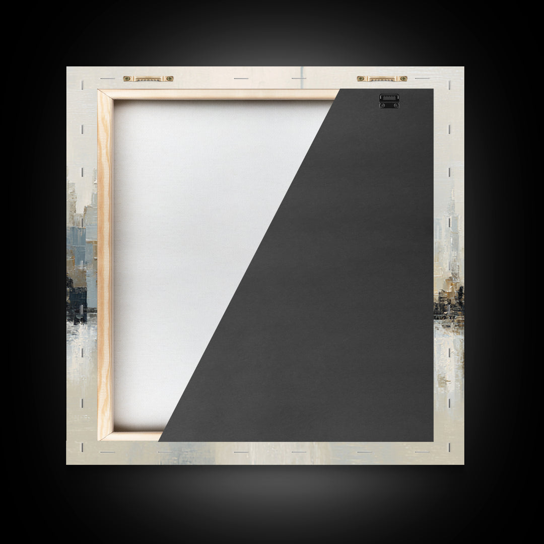 Quiet City Skyline Reduced to Elegant Shapes Canvas Print, Above Sofa Art, Oversized Wall Art, Living Room Decor, Statement, ASA-1x1-22