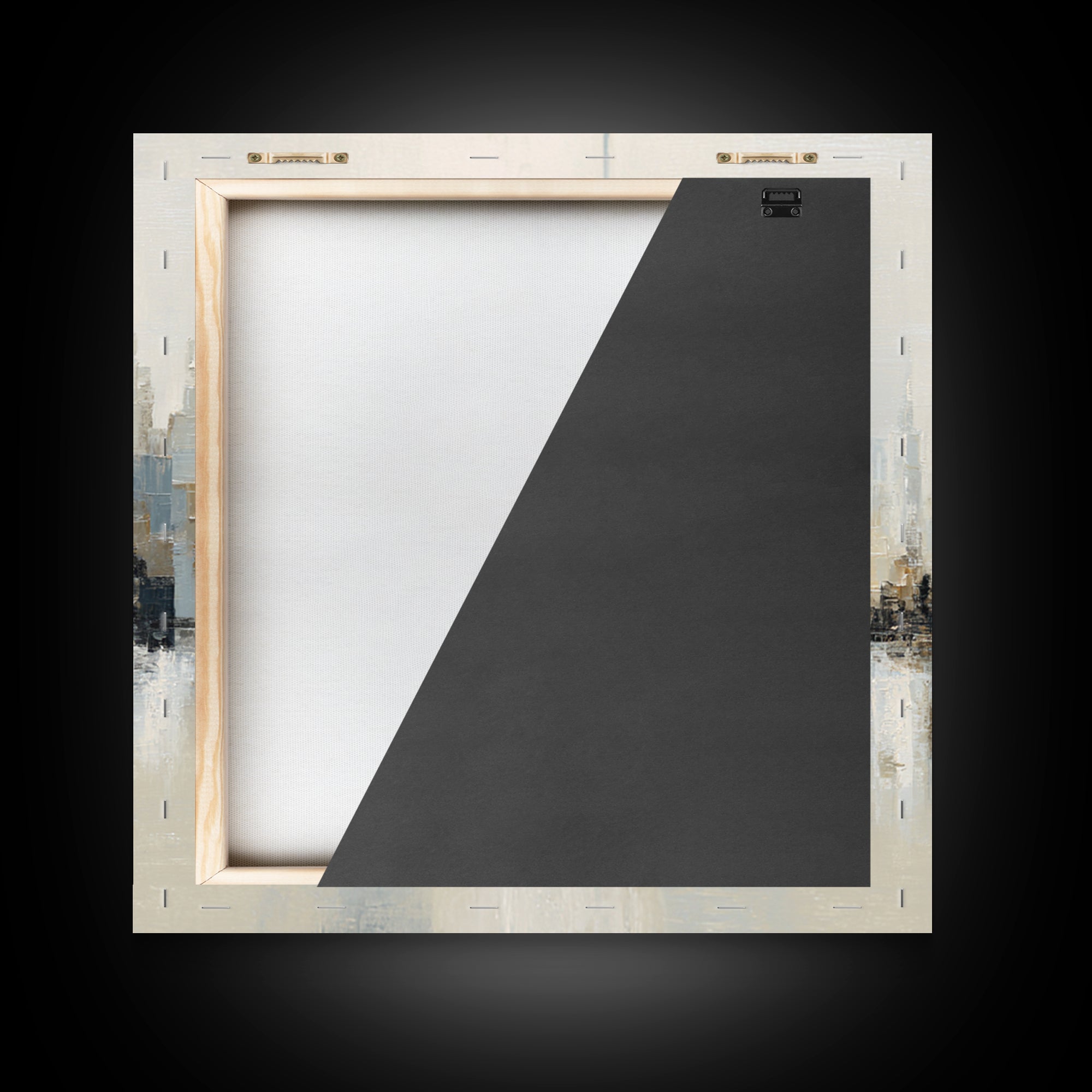 Quiet City Skyline Reduced to Elegant Shapes Canvas Print, Above Sofa Art, Oversized Wall Art, Living Room Decor, Statement, ASA-1x1-22