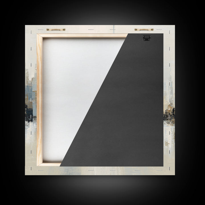 Quiet City Skyline Reduced to Elegant Shapes Canvas Print, Above Sofa Art, Oversized Wall Art, Living Room Decor, Statement, ASA-1x1-22