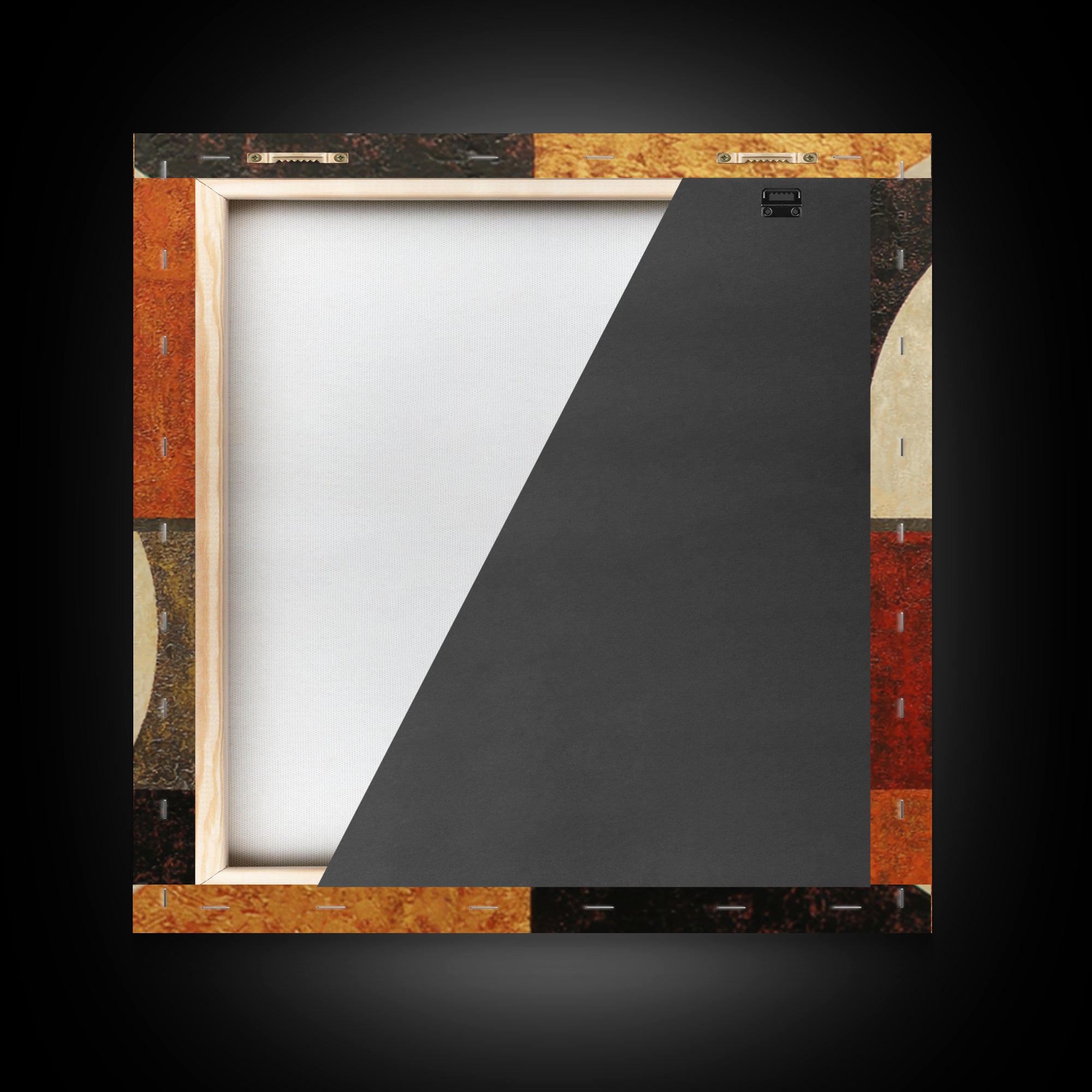 Bold Mid Century Geometric Forms Framed Canvas Print, Above Sofa Art, Textured Wall Art, Living Room Decor, Fine Art, Statement, ASA-1x1-28