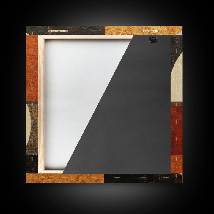Bold Mid Century Geometric Forms Framed Canvas Print, Above Sofa Art, Textured Wall Art, Living Room Decor, Fine Art, Statement, ASA-1x1-28