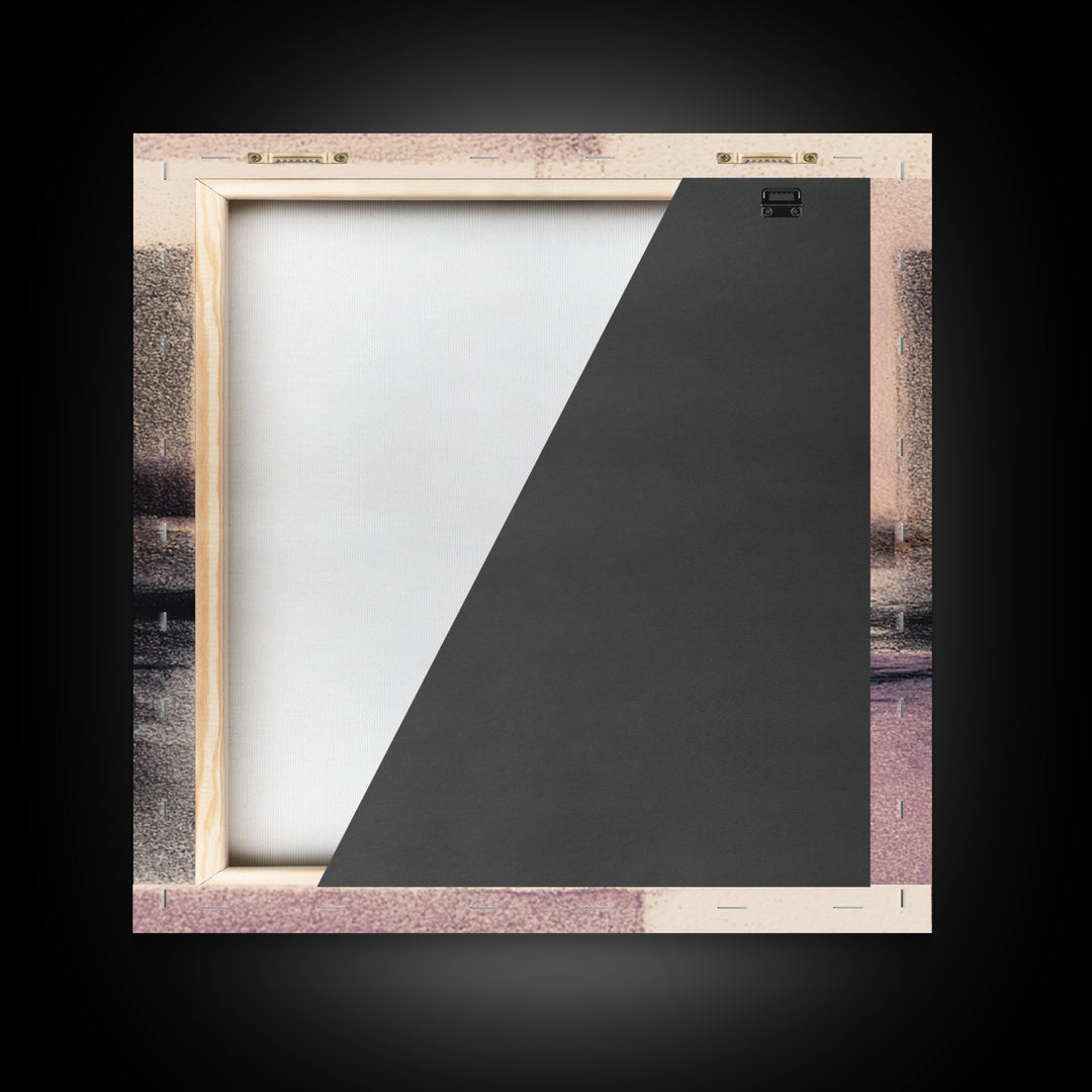 Minimal Black Ink Composition Framed Canvas Print, Above Sofa Art, Gallery Decor, Living Room Decor, Fine Art, Statement, ASA-1x1-32