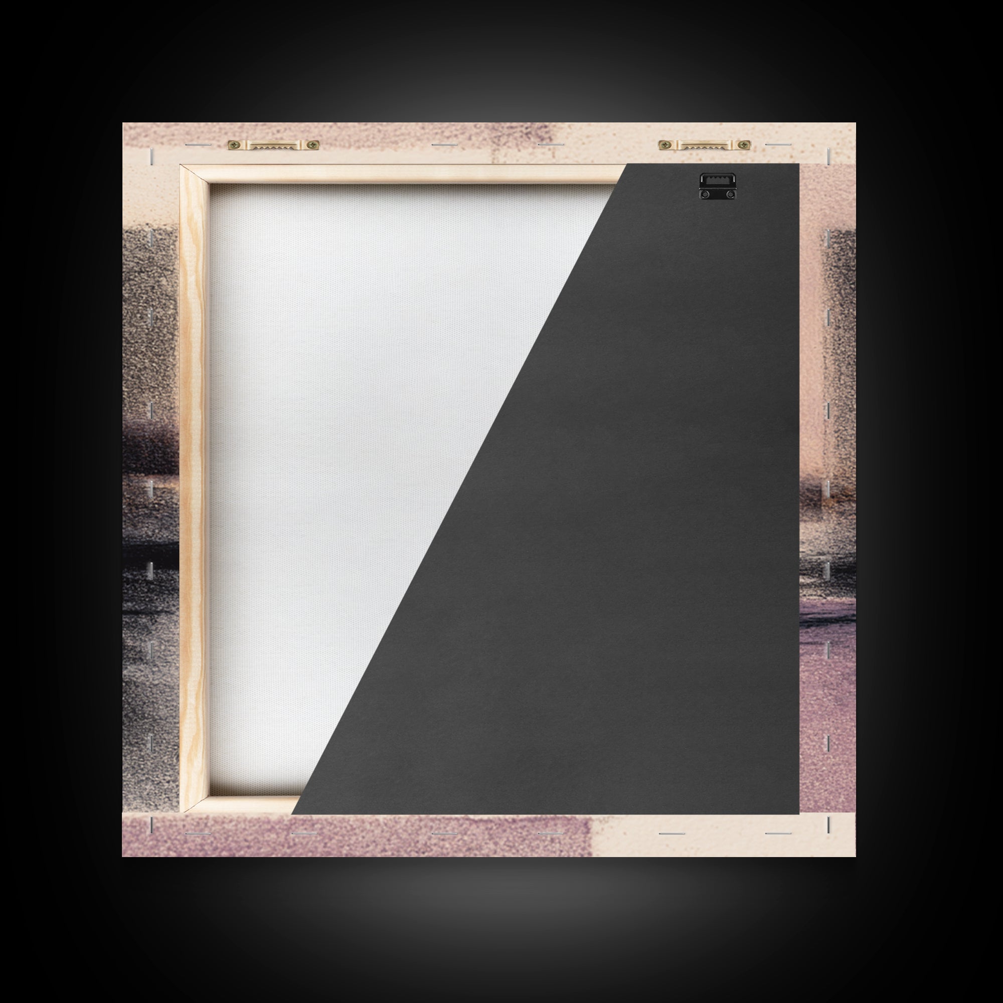Minimal Black Ink Composition Framed Canvas Print, Above Sofa Art, Gallery Decor, Living Room Decor, Fine Art, Statement, ASA-1x1-32