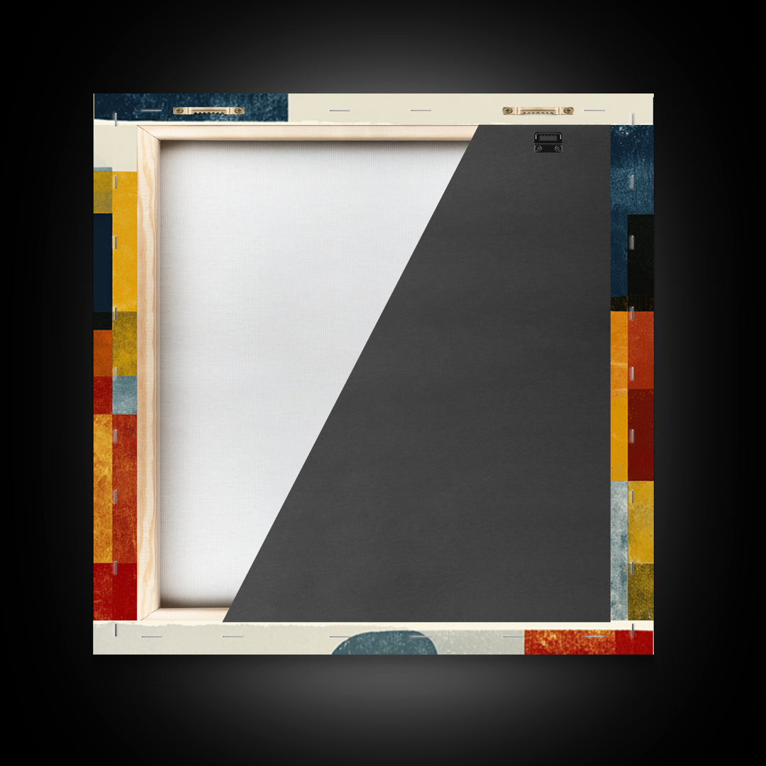 Bold Mid Century Geometric Forms Canvas Print, Above Sofa Art, Home Decor, Living Room Decor, Abstract Art, Statement, ASA-1x1-4