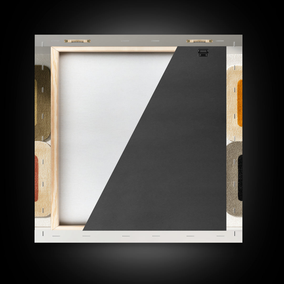 Bold Mid Century Geometric Forms Framed Canvas Print, Above Sofa Art, Living Room Wall Art, Living Room Decor, Abstract Art, ASA-1x1-52