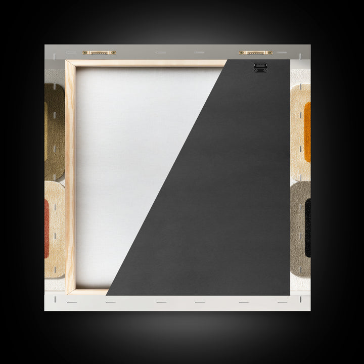 Bold Mid Century Geometric Forms Framed Canvas Print, Above Sofa Art, Living Room Wall Art, Living Room Decor, Abstract Art, ASA-1x1-52