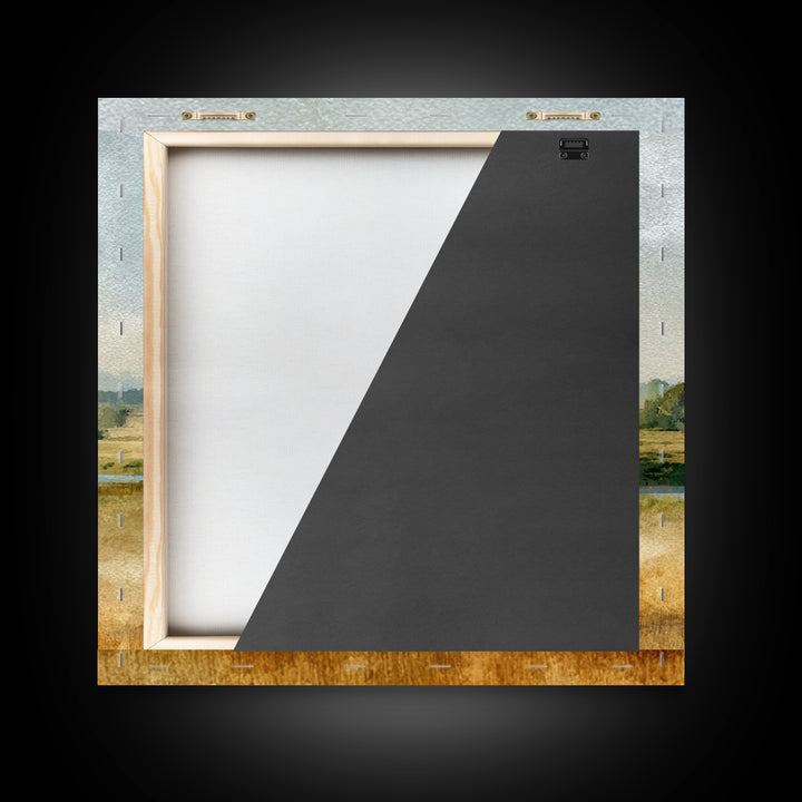 Wide Olive and Beige Meadow Panorama Canvas Print, Above Sofa Art, Bauhaus Print, Living Room Decor, Fine Art, Statement, ASA-1x1-82