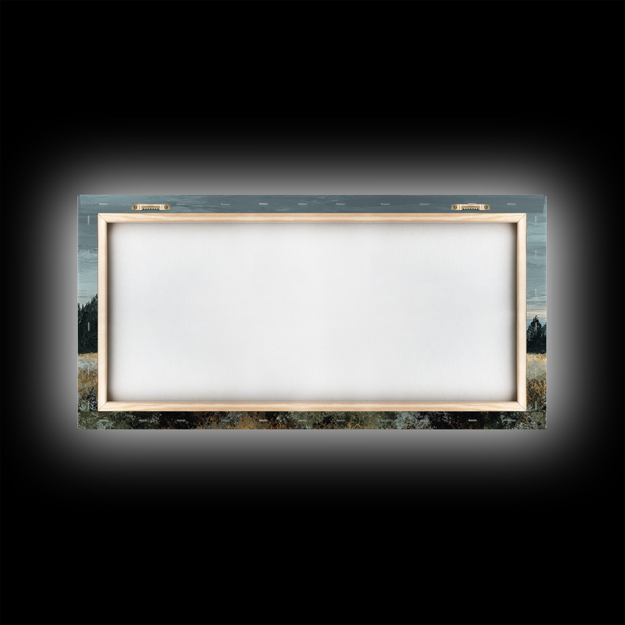 Wide Olive and Beige Meadow Panorama Framed Canvas Print, Above Sofa Art, Modern Decor, Living Room Decor, Oil Painting, ASA-2x1-30