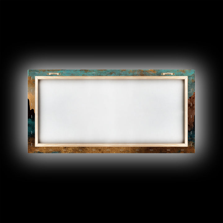 Desert Mesa Panorama Canvas Print, Above Sofa Art, Canvas Wall Art, Living Room Decor, Oil Painting, Statement, ASA-2x1-64