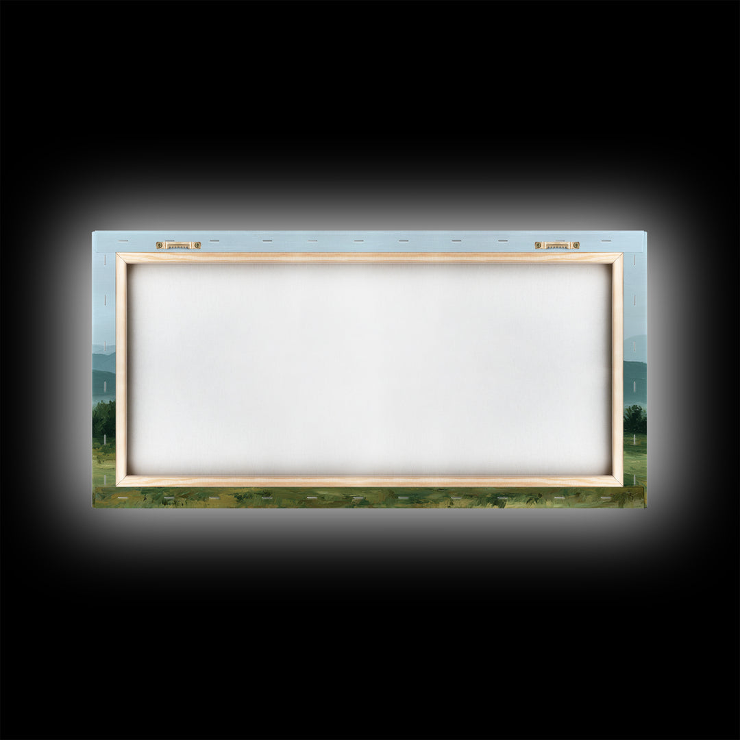 Wide Olive and Beige Meadow Panorama Canvas Print, Above Sofa Art, Art Print, Living Room Decor, Fine Art, Statement, ASA-2x1-78