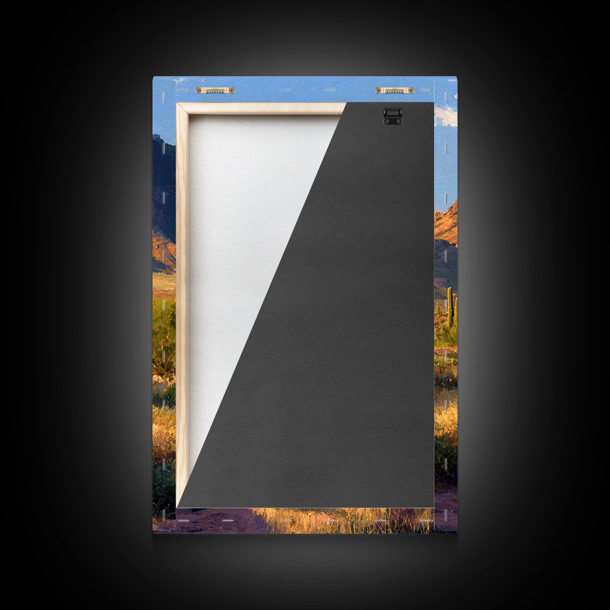 Desert Mesa Panorama Framed Canvas Print, Above Sofa Art, Modern Art, Living Room Decor, Fine Art, Statement, Art Print, ASA-2x3-4