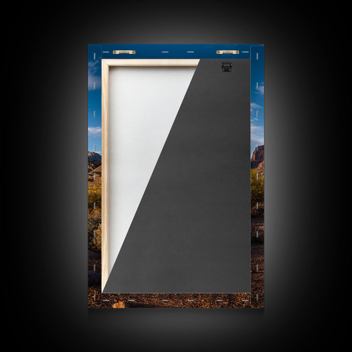 Desert Mesa Panorama Framed Canvas Print, Above Sofa Art, Bauhaus Print, Living Room Decor, Fine Art, Statement, ASA-2x3-52