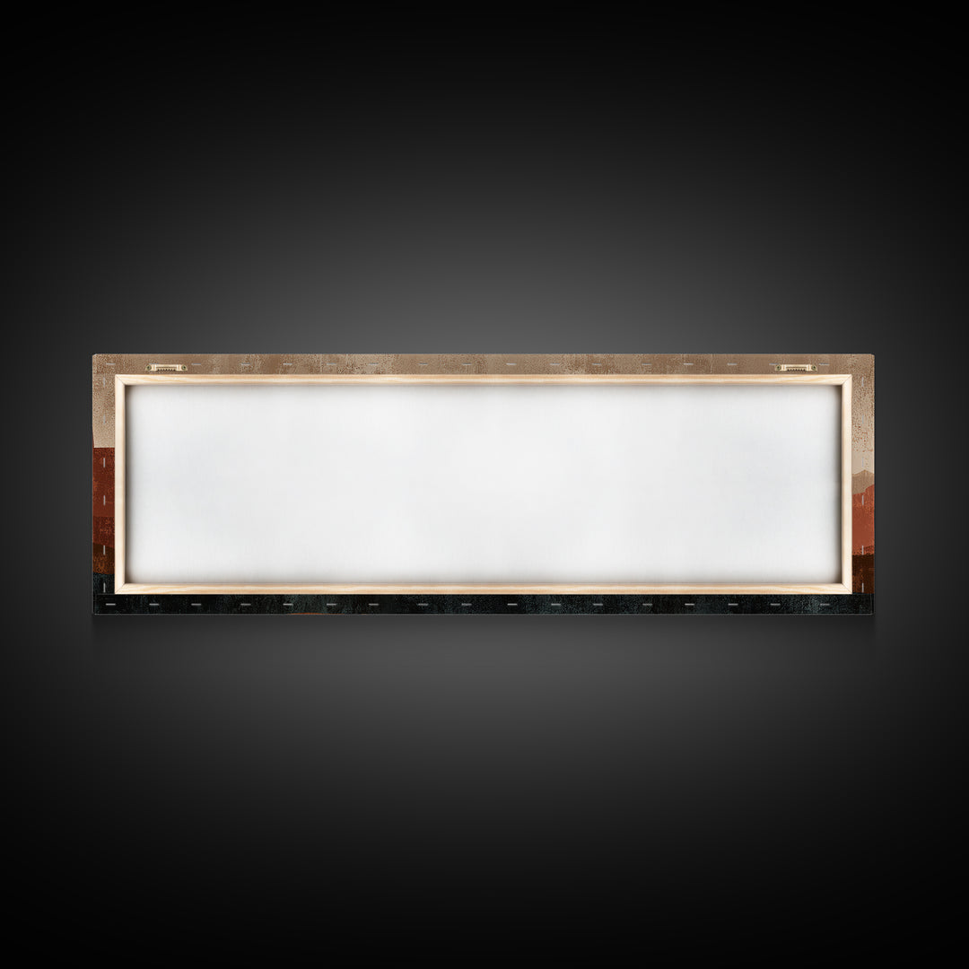 Desert Mesa Panorama Framed Canvas Print, Above Sofa Art, Fine Art Print, Living Room Decor, Oil Painting, Statement, ASA-3x1-60