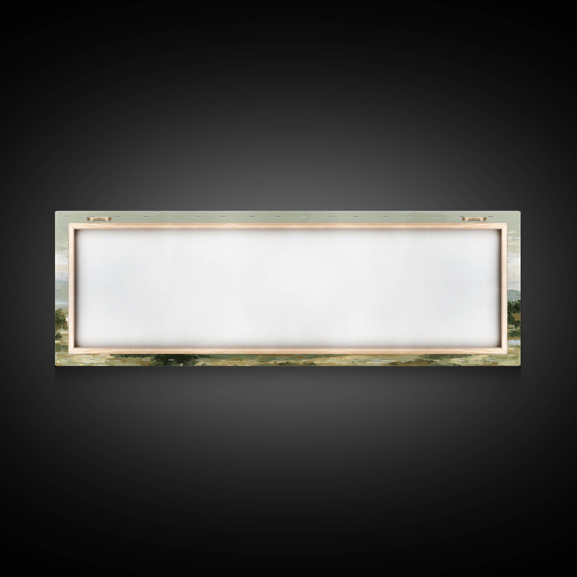 Wide Olive and Beige Meadow Panorama Canvas Print, Above Sofa Art, Canvas Print, Living Room Decor, Oil Painting, Statement, ASA-3x1-98