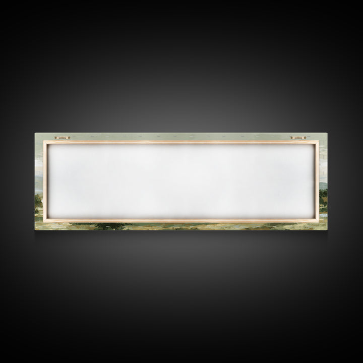 Wide Olive and Beige Meadow Panorama Canvas Print, Above Sofa Art, Canvas Print, Living Room Decor, Oil Painting, Statement, ASA-3x1-98