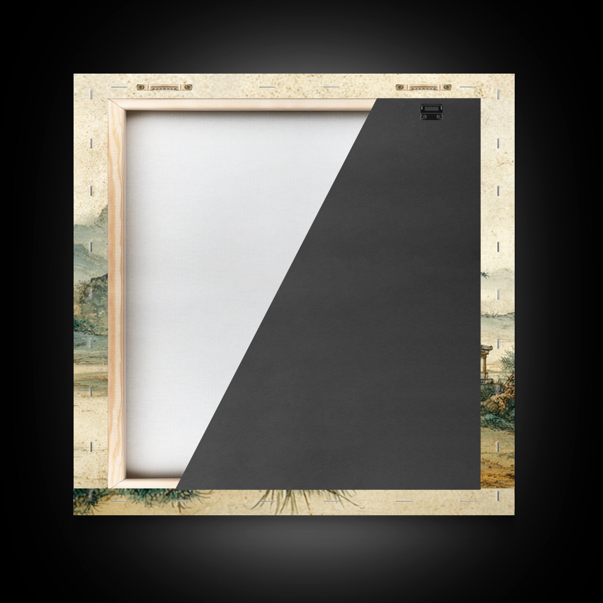 Chinese Mountain Scroll Landscape Framed Canvas Print, Asian Inspired Art, Gallery Decor, Living Room Decor, Fine Art, Harmony, ASI-1x1-32