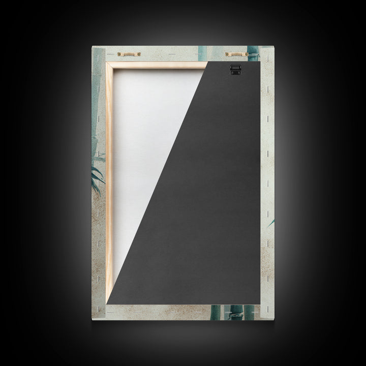 Minimal Bamboo Stalks Framed Canvas Print, Asian Inspired Art, Statement Artwork, Living Room Decor, Fine Art, Harmony, ASI-2x3-4