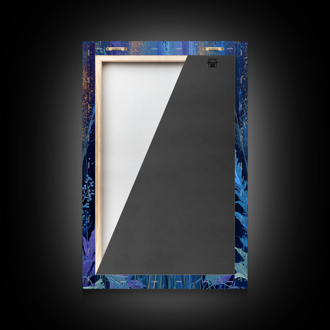 Dreamlike Night Garden Framed Canvas Print, Astrology Art, Minimalist Decor, Living Room Decor, Oil Painting, Zodiac, AST-2x3-6