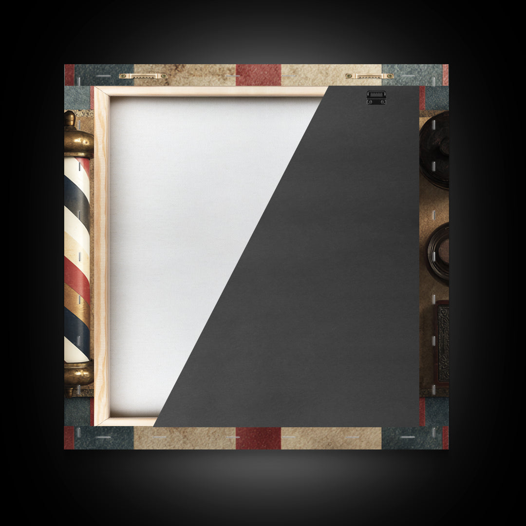 Red White and Blue Stripe Abstraction from Canvas Print, Barbershop Art, Home Decor, Barbershop Decor, Abstract Art, Grooming, BAA-1x1-89