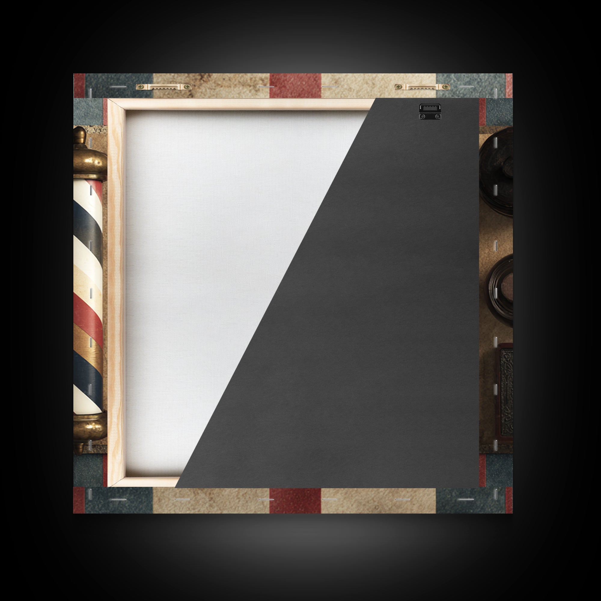 Red White and Blue Stripe Abstraction from Canvas Print, Barbershop Art, Home Decor, Barbershop Decor, Abstract Art, Grooming, BAA-1x1-89