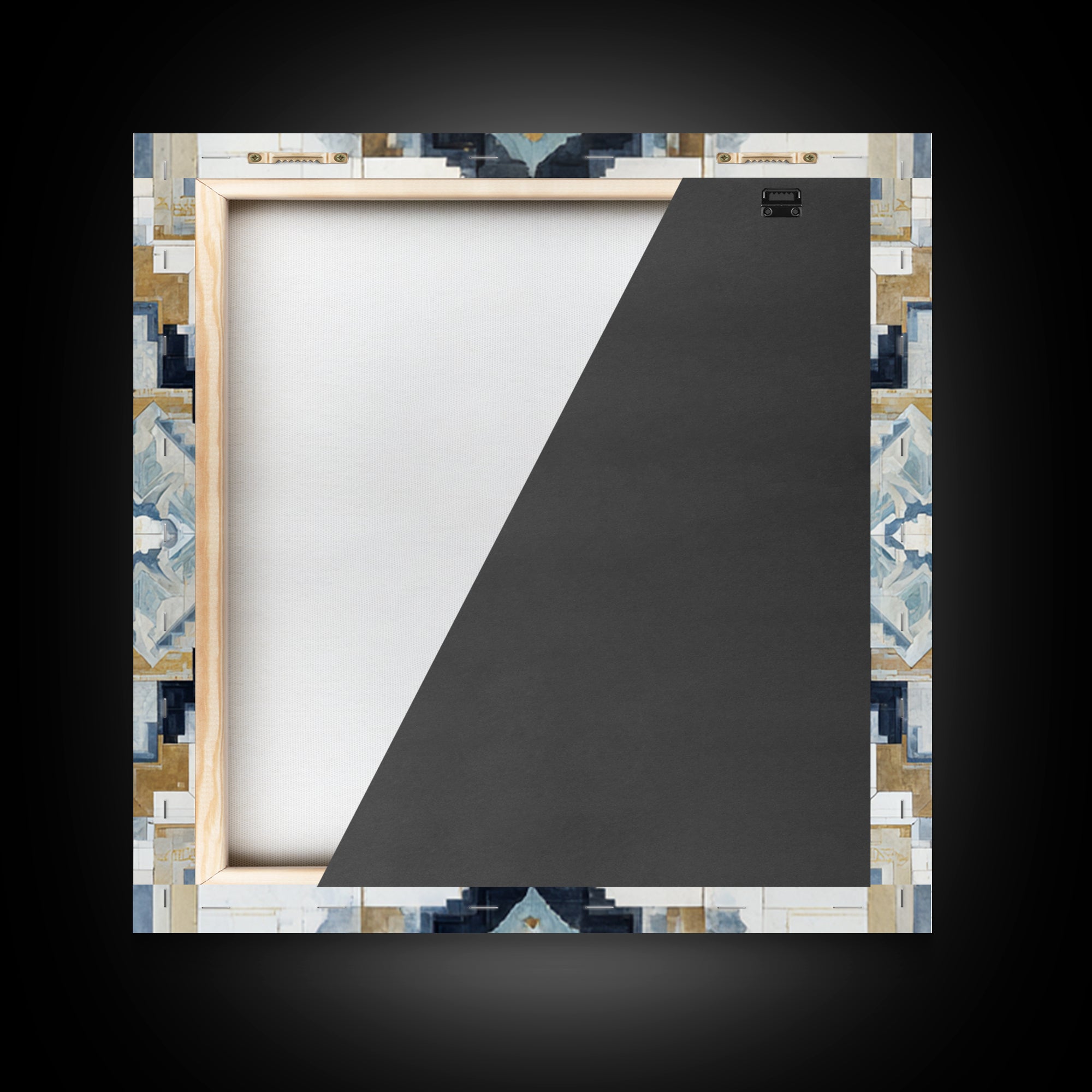 Quilt Pattern Folk Art Composition Framed Canvas Print, Bed and Breakfast Art, Printable Art, Living Room Decor, Fine Art, BAB-1x1-11
