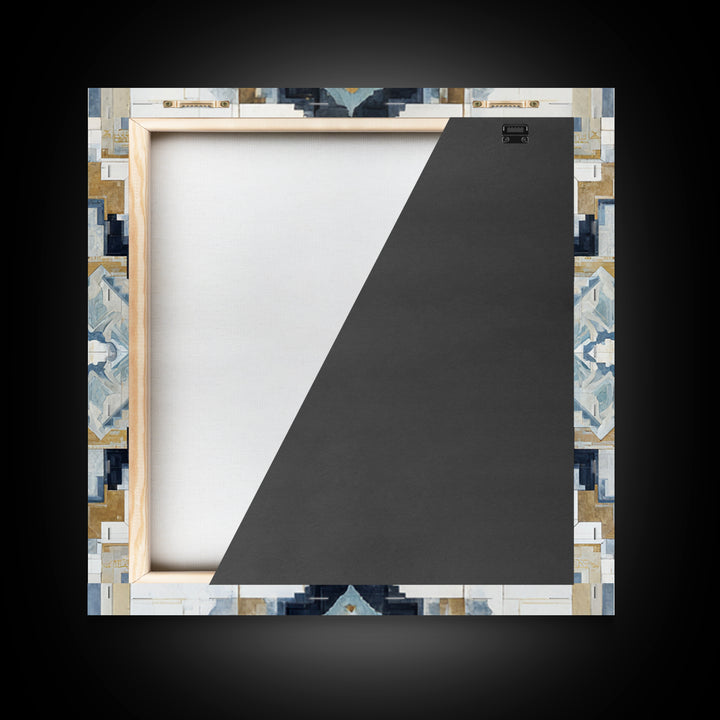 Quilt Pattern Folk Art Composition Framed Canvas Print, Bed and Breakfast Art, Printable Art, Living Room Decor, Fine Art, BAB-1x1-11