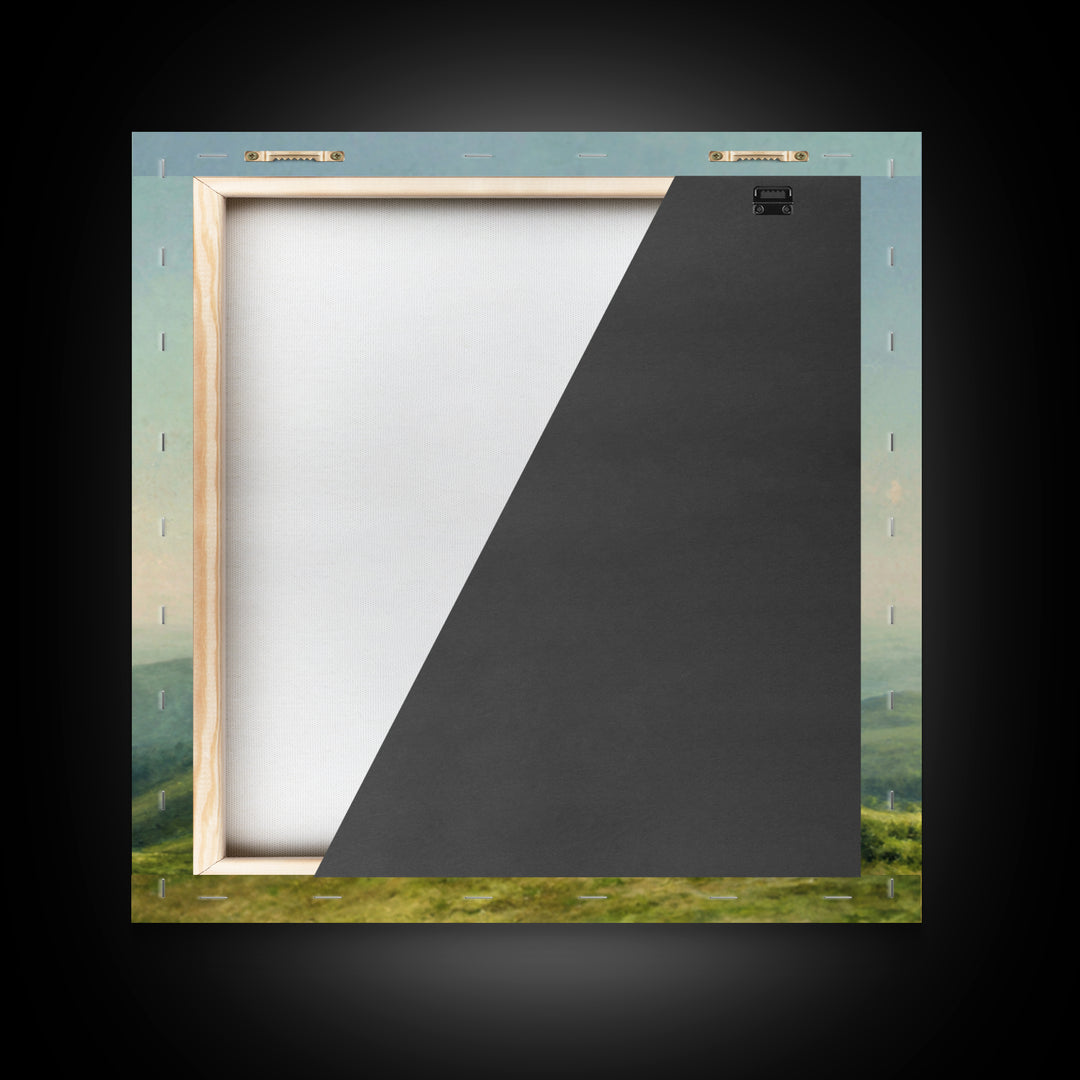 Classic Landscape with Rolling Green Hills Framed Canvas Print, Bed and Breakfast Art, Coffee Art, Living Room Decor, Fine Art, BAB-1x1-24