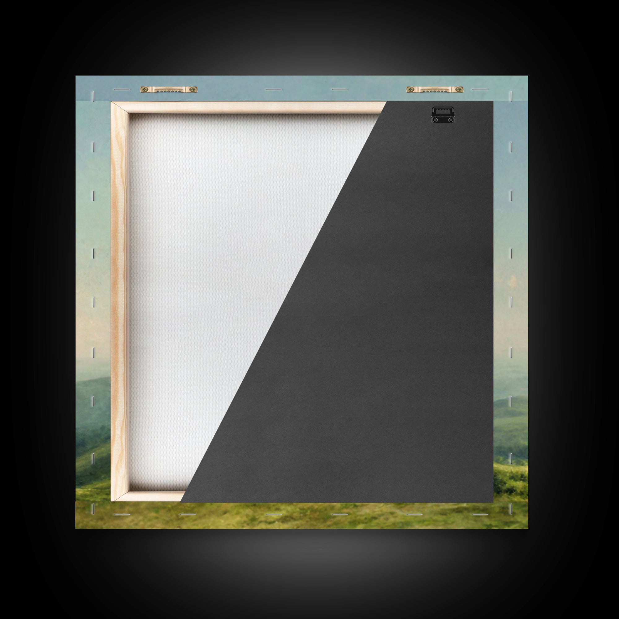 Classic Landscape with Rolling Green Hills Framed Canvas Print, Bed and Breakfast Art, Coffee Art, Living Room Decor, Fine Art, BAB-1x1-24