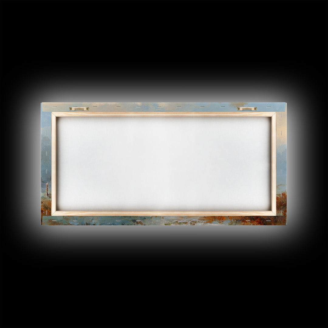 Old Farmhouse Landscape Framed Canvas Print, Bed and Breakfast Art, Room Decor, Living Room Decor, Fine Art, BAB-2x1-75