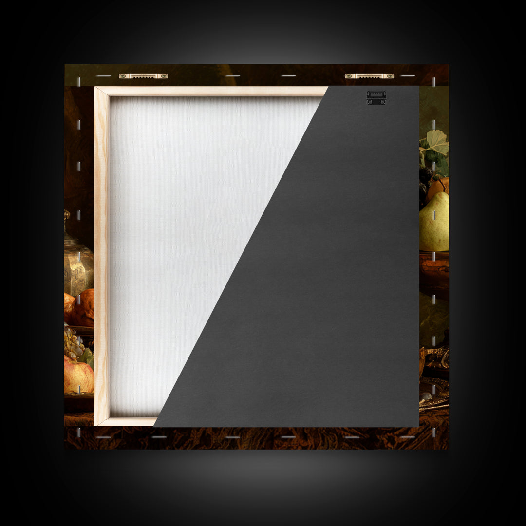 Dramatic Fruit Still Life Framed Canvas Print, Baroque Art, Living Room Wall Art, Living Room Decor, Fine Art, Ornate, BAO-1x1-1