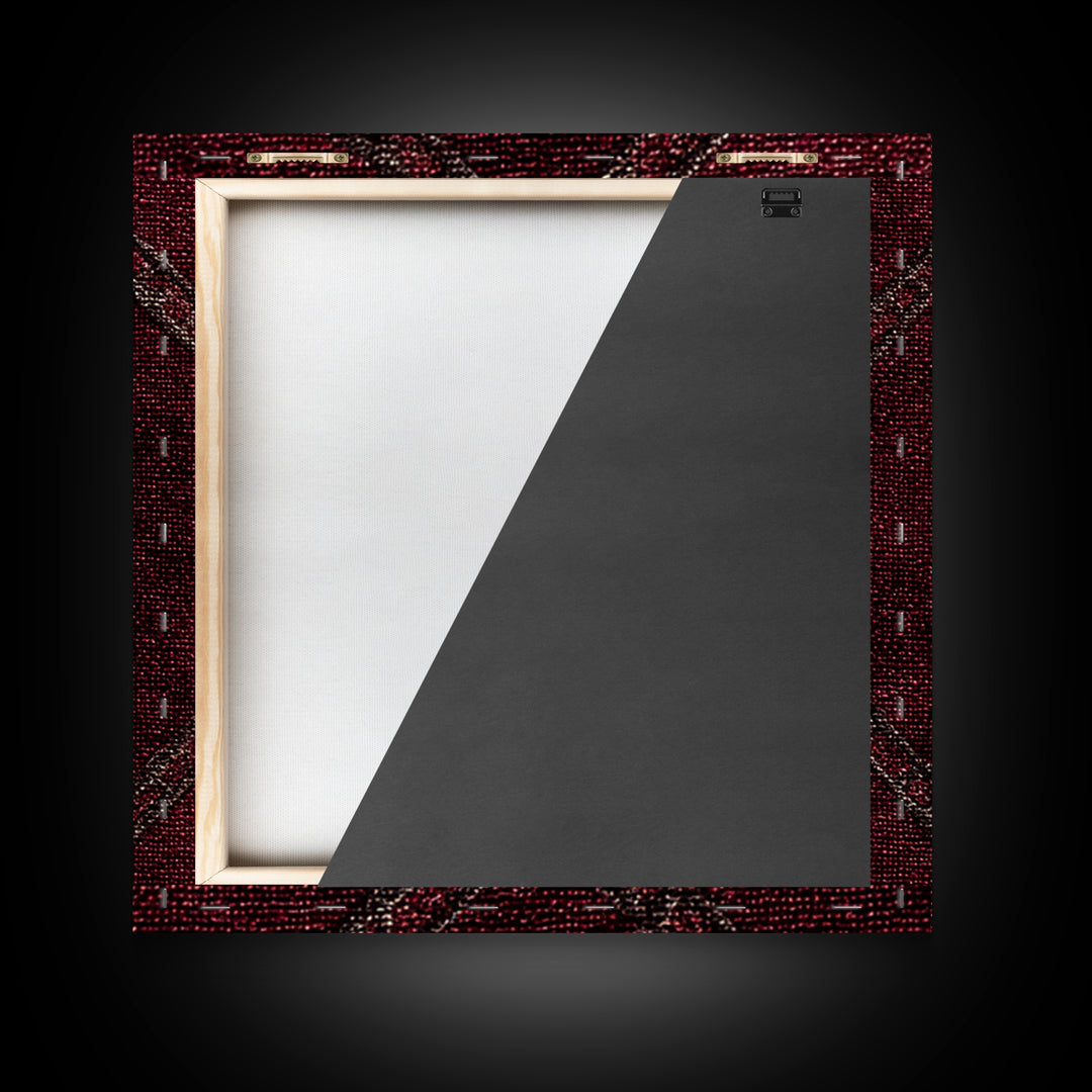 Dark Red Velvet Canvas Print, Baroque Art, Printable Wall Art, Living Room Decor, Fine Art, Ornate, Minimalist Wall Art, BAO-1x1-23
