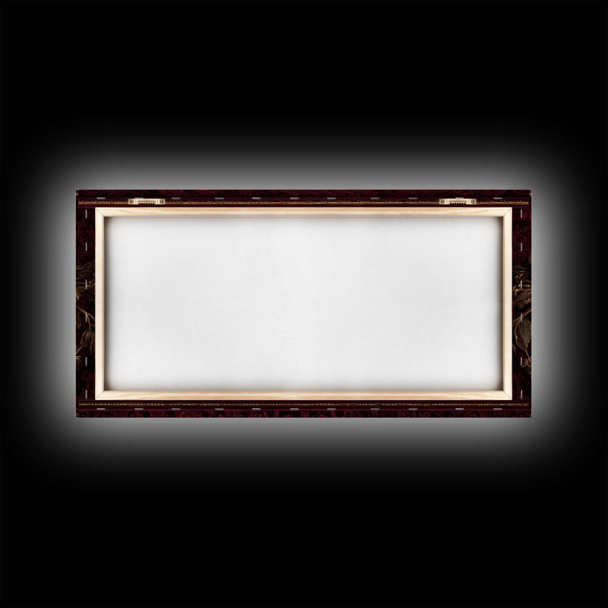 Dark Red Velvet Framed Canvas Print, Baroque Art, Dark Academia Art, Living Room Decor, Fine Art, Ornate, Modern Decor, BAO-2x1-67