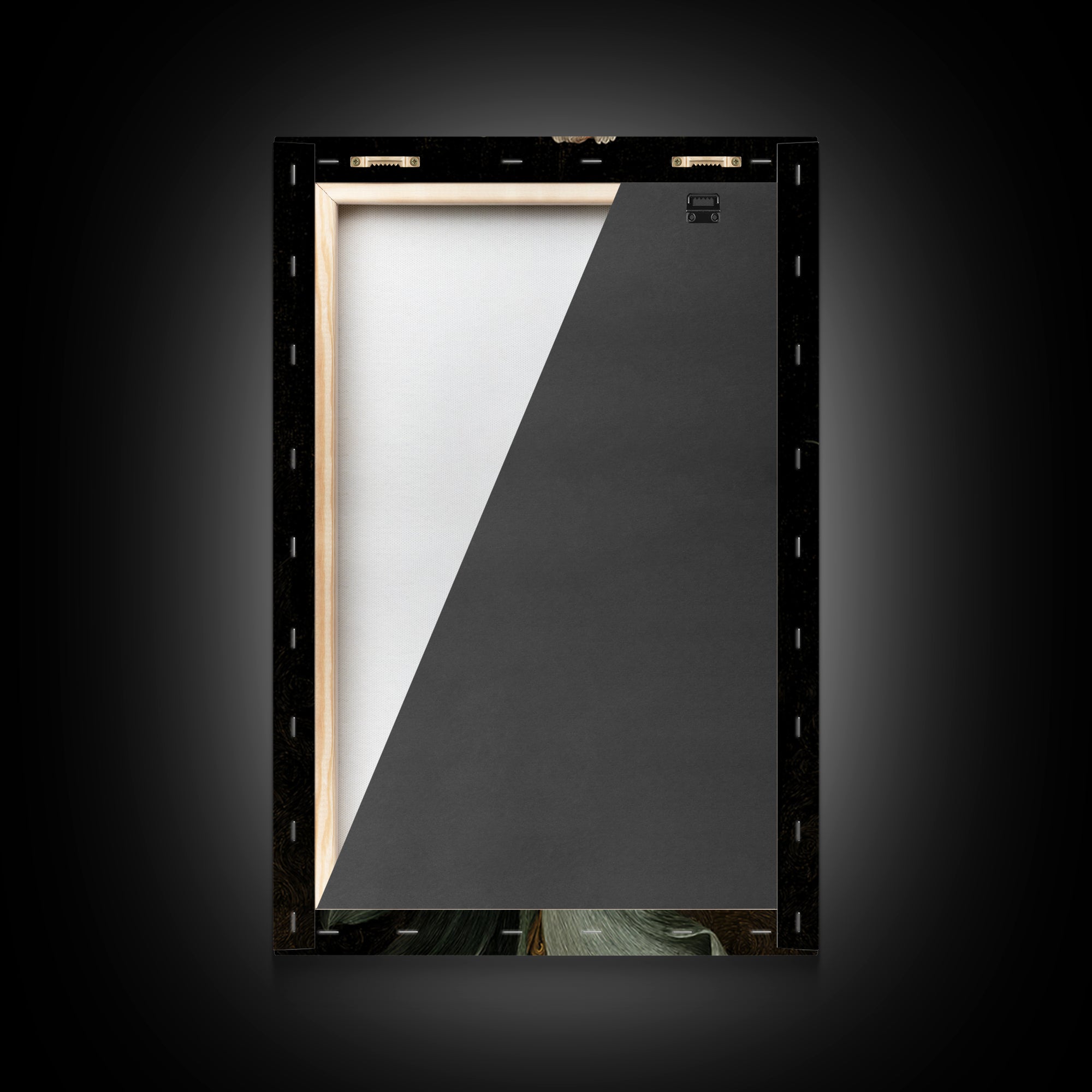 Black Background Tulips Framed Canvas Print, Baroque Art, Oil Painting, Living Room Decor, Fine Art, Ornate, Eclectic Wall Art, BAO-2x3-24