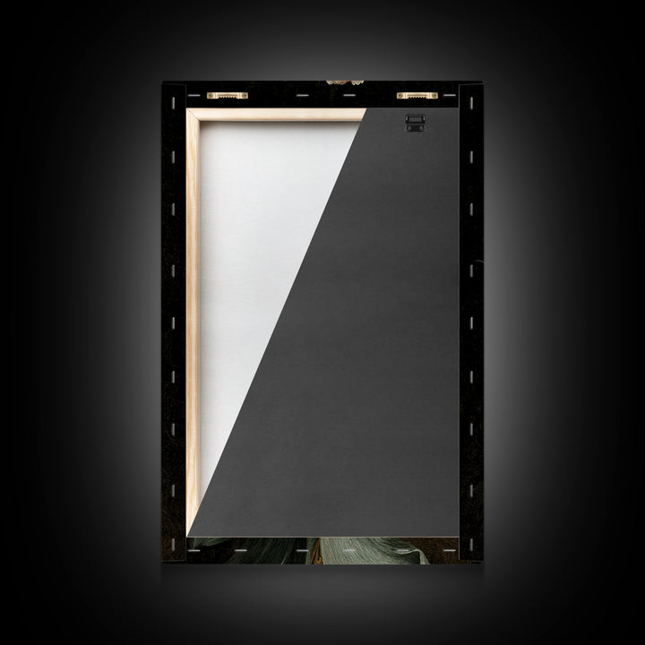 Black Background Tulips Framed Canvas Print, Baroque Art, Oil Painting, Living Room Decor, Fine Art, Ornate, Eclectic Wall Art, BAO-2x3-24