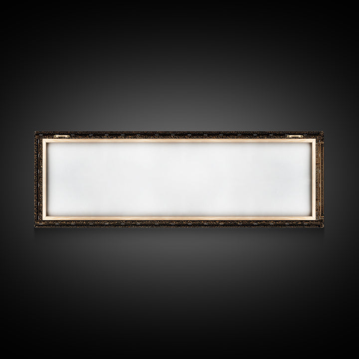 Ornate Gold Frame Illusion Around a Botanical Framed Canvas Print, Baroque Art, Wall Art, Living Room Decor, Fine Art, Ornate, BAO-3x1-1