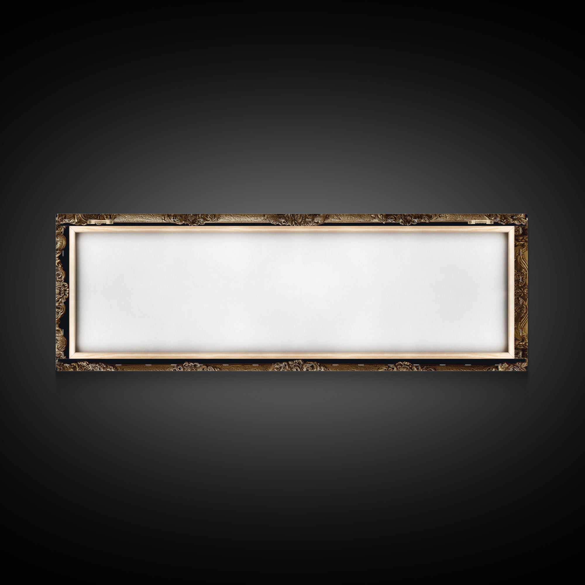 Ornate Gold Frame Illusion Around a Botanical Canvas Print, Baroque Art, Canvas, Living Room Decor, Fine Art, Ornate, BAO-3x1-49